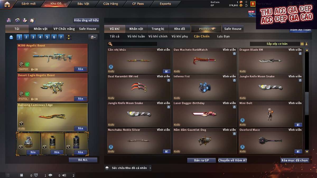 shop acc cf uy tin gia re